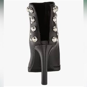 Karl Lagerfeld Bonnie Black Studded open back peep toe booties wore 1 time